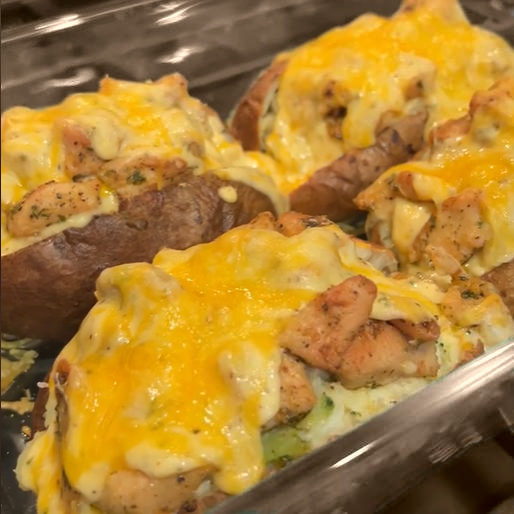 Cheesy Loaded Chicken Twice-Baked Potatoes