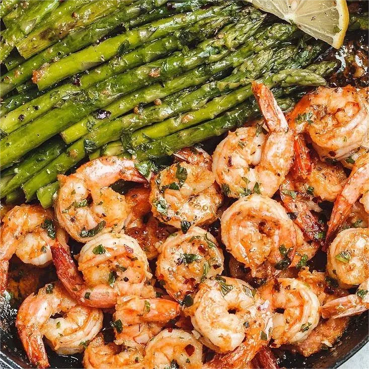 Lemon Garlic Shrimp and Asparagus