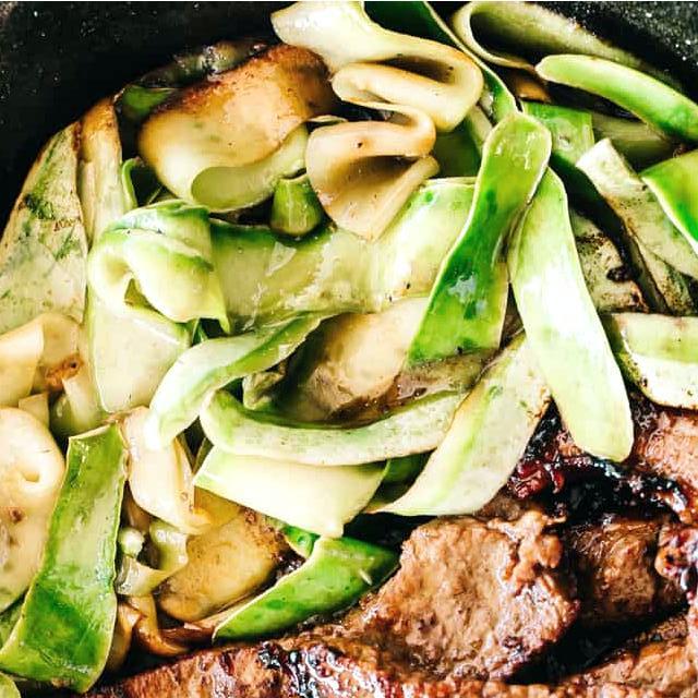 Quick Lemon Garlic Butter Steak with Zucchini Noodles