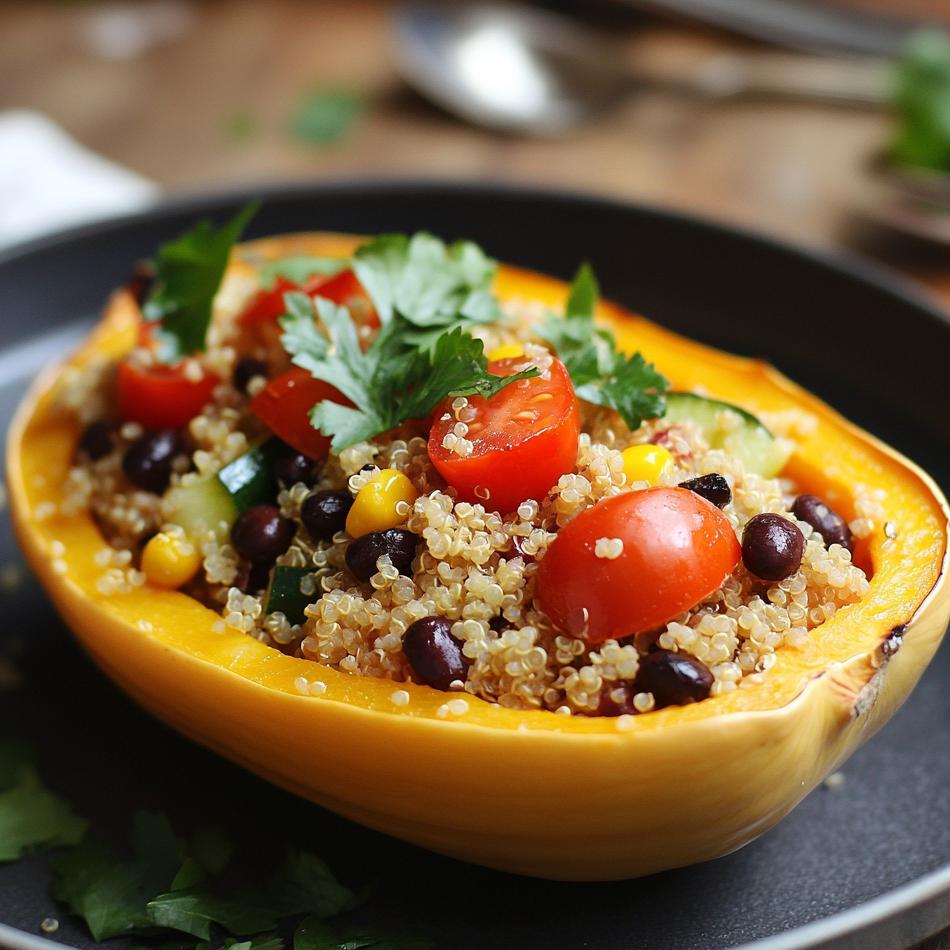 Quinoa and Veggie-Stuffed Spaghetti Squash