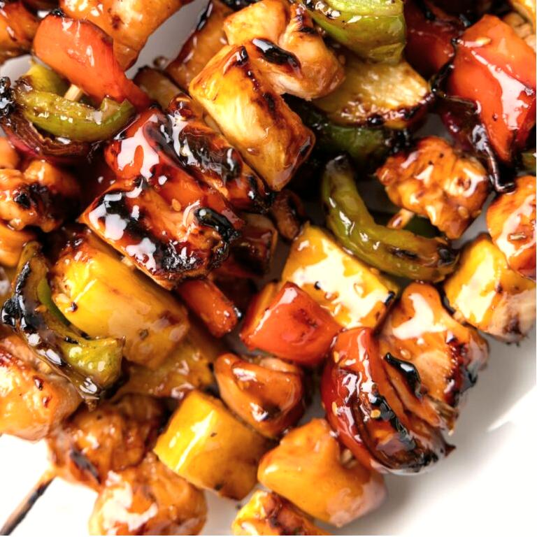 Tropical Hawaiian Chicken Kebabs