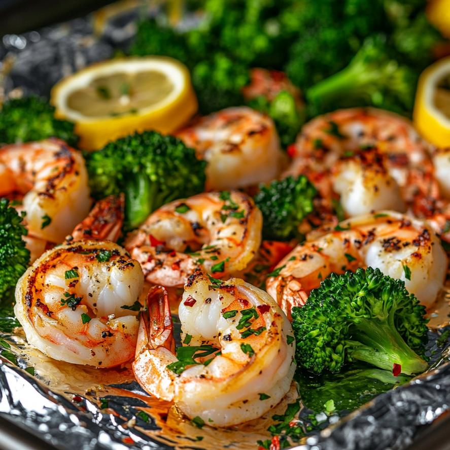 Zesty Shrimp and Broccoli Foil Packs