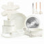Chef Power Ceramic Nonstick Nontoxic Cookware Set with Detachable Handle Cream White Color 19 Piece Set