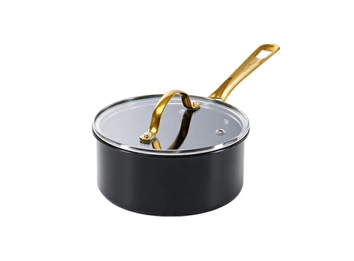 Chef Power Ceramic 1.5QT SaucePan with Lid Black