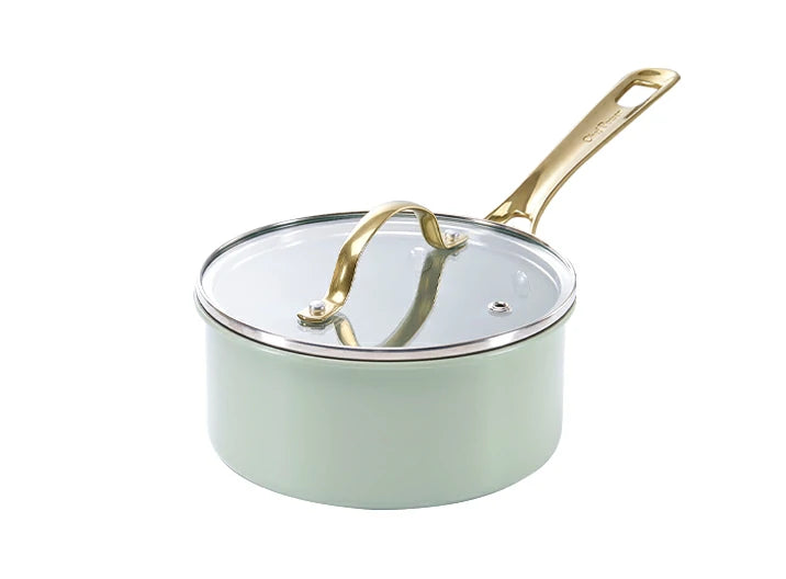 Chef Power Ceramic 3.2QT saucepan with Lid Sage Green