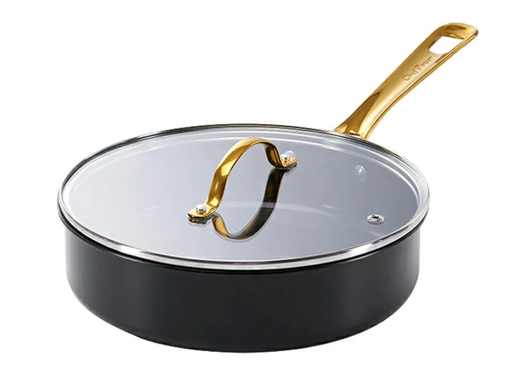 Chef Power Ceramic 3QT Saute Pan with Lid Taupe