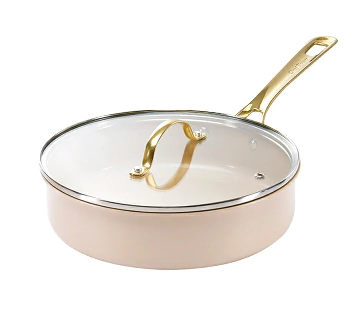 Chef Power Ceramic 3QT Saute Pan with Lid Taupe