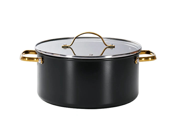 Chef Power Ceramic 5.5QT Stockpot with Lid Black