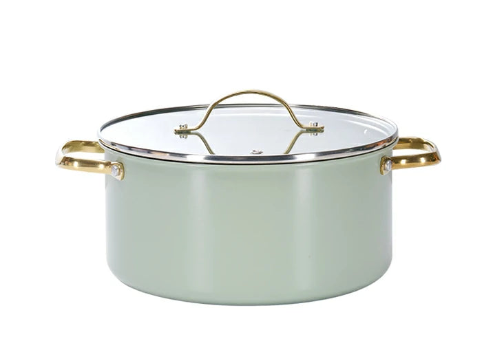 Chef Power Ceramic 5.5QT Stockpot with Lid Sage Green