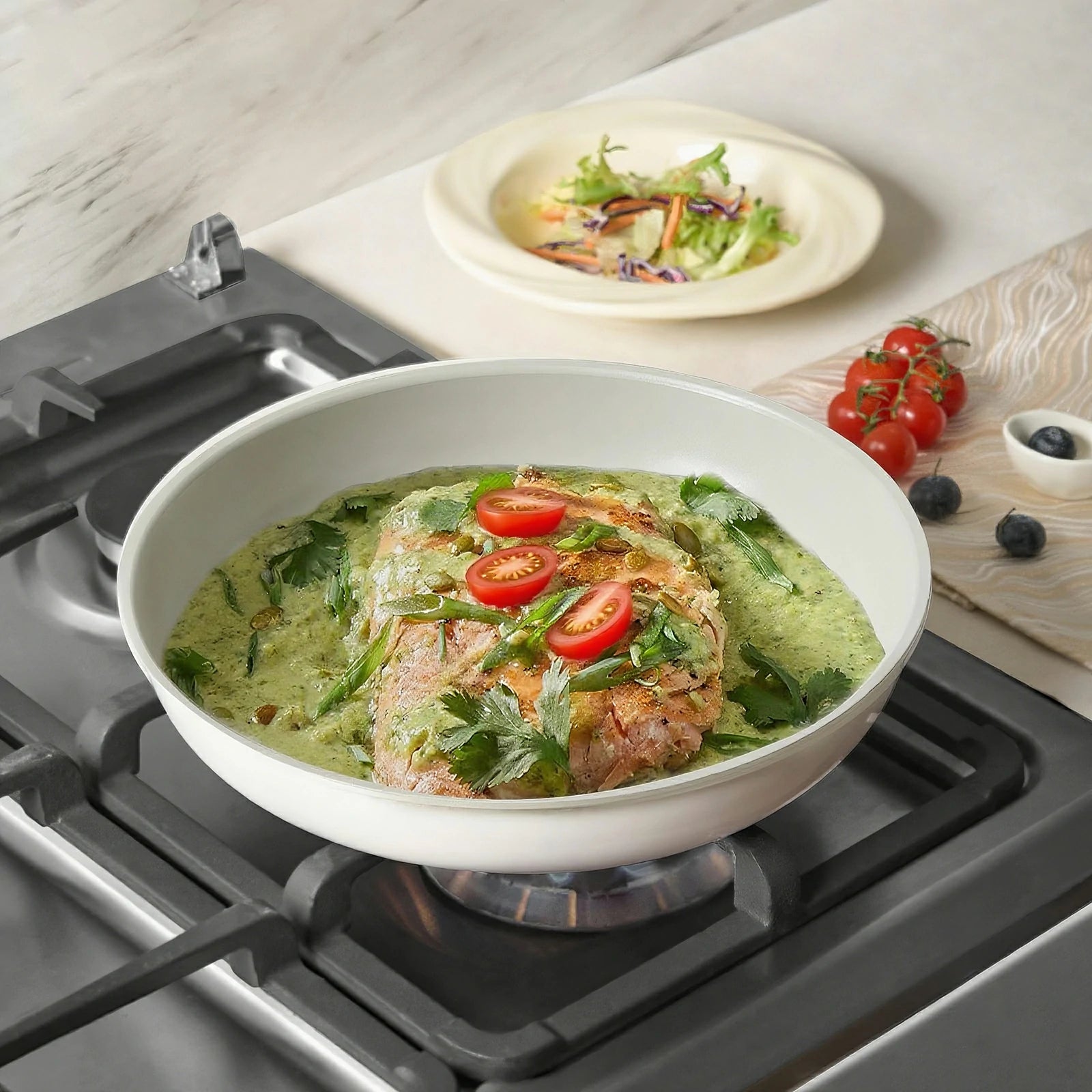 chef power ceramic cookware set with detachable handle