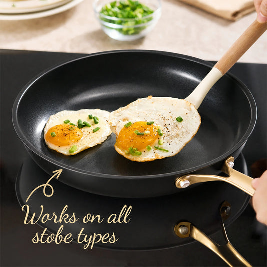 Chef Power Ceramic Cookware Works on Induction Black