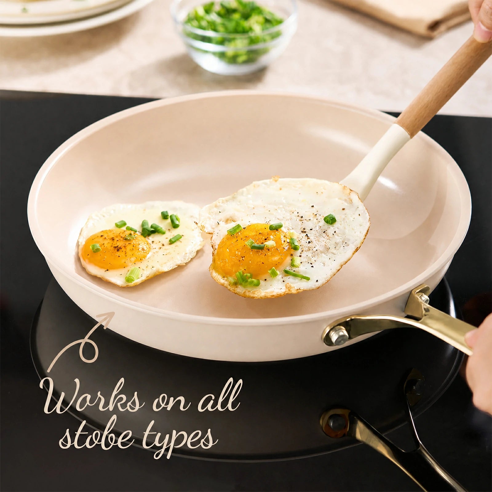 Chef Power Ceramic Cookware Works on Induction Taupe