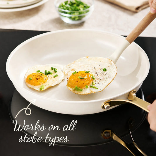 Chef Power Ceramic Cookware Works on Induction White