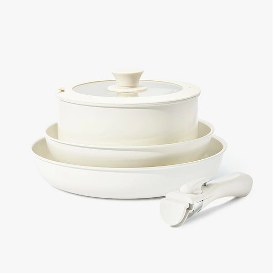 chef power ceramic nonstick cookware set for single person 5 piece set