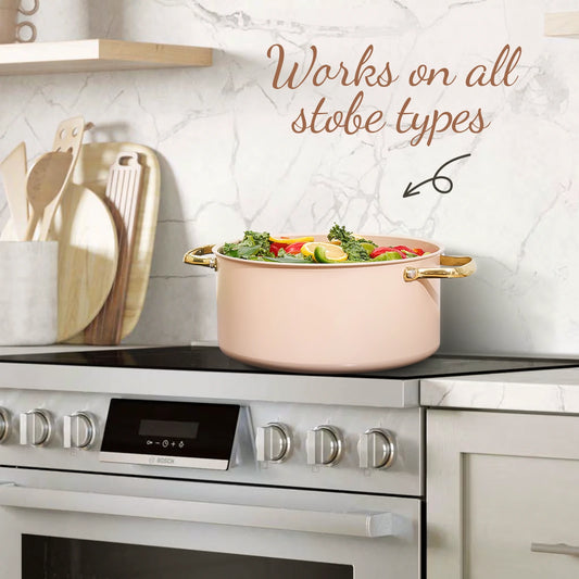 Chef Power Taupe Ceramic Cookware Suitable for Induction Cooking