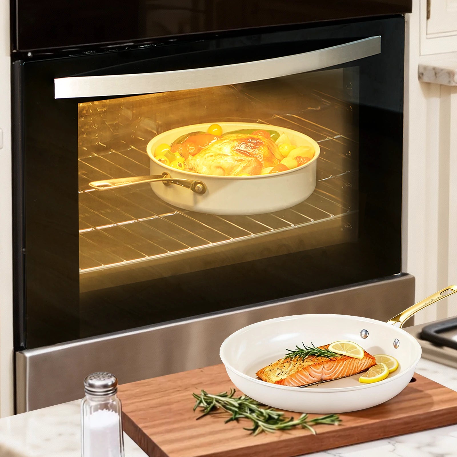 Chef Power White Ceramic Cookware Oven Safe