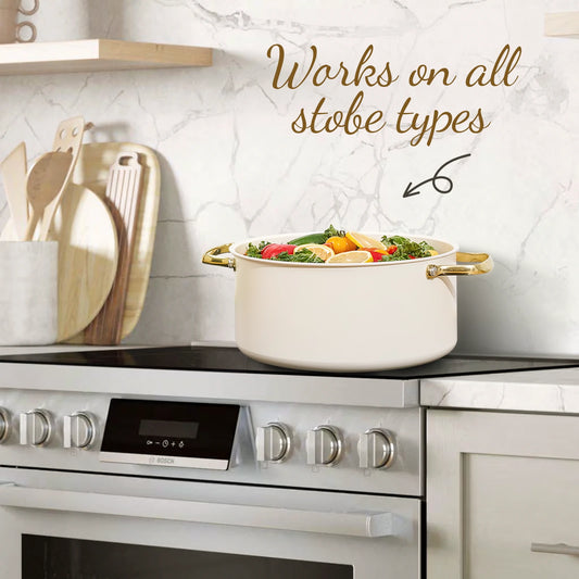 Chef Power White Ceramic Cookware Suitable for Induction Cooking