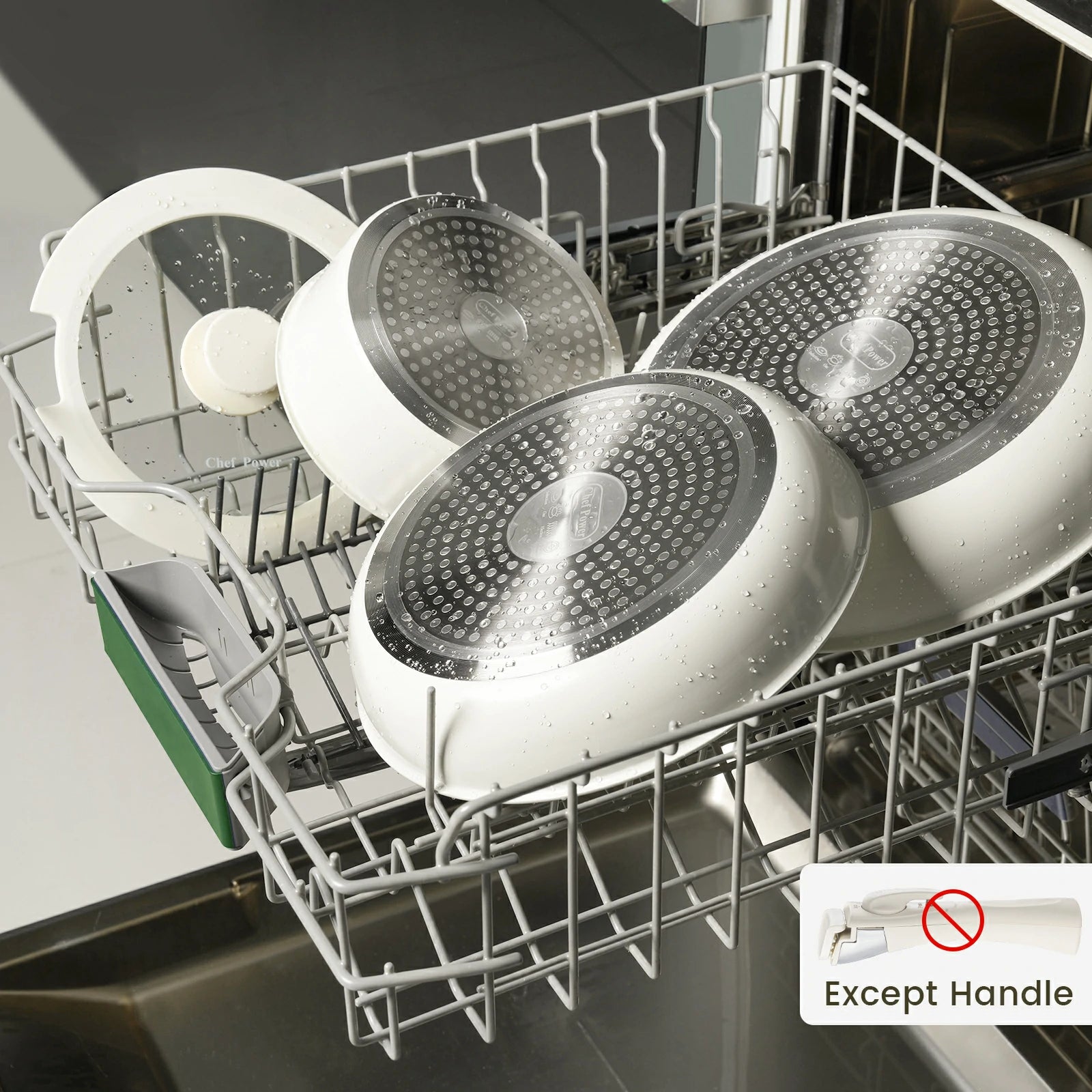 Chef Power detachable handle ceramic cookware disheasher safe
