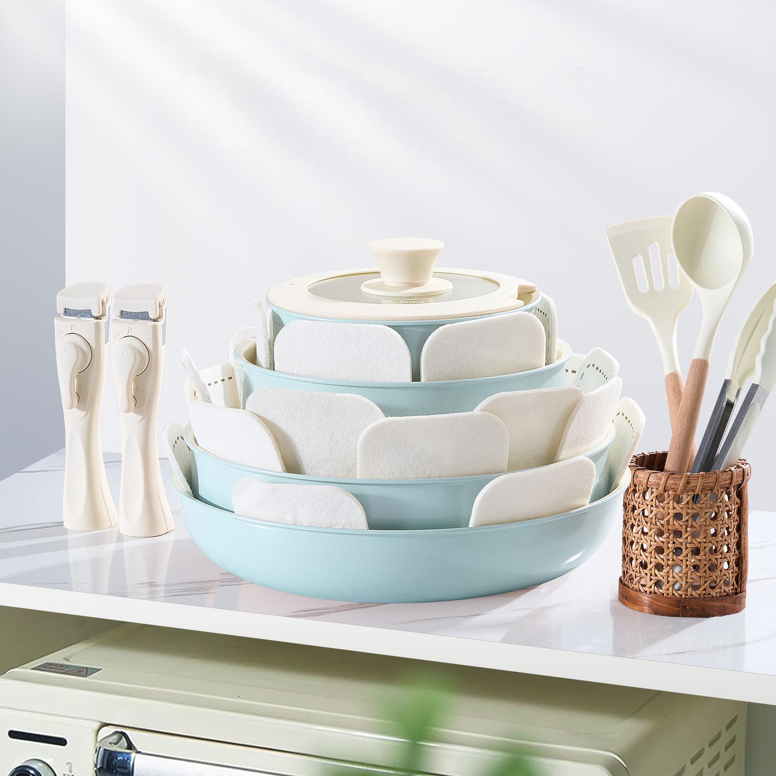 Non-Toxic Ceramic Nonstick 19-Piece Cookware Set with Detachable ...