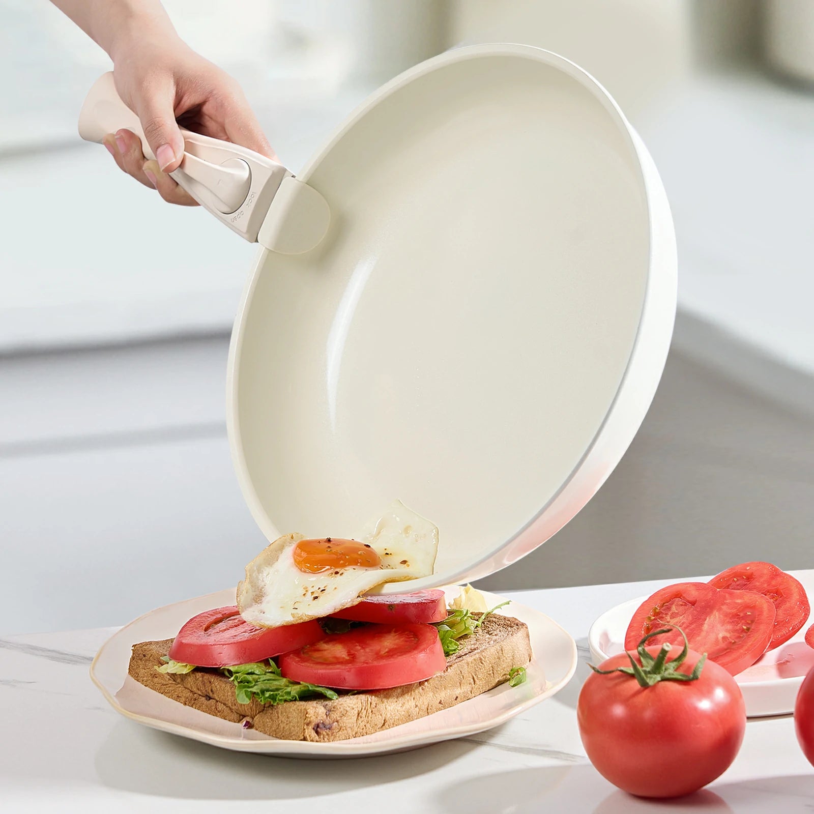 Chef Power detachable handle ceramic nonstick cookware set