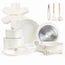 Chef Power Detachable Handle Ceramic Cookware 19-Piece Set Cream White Color