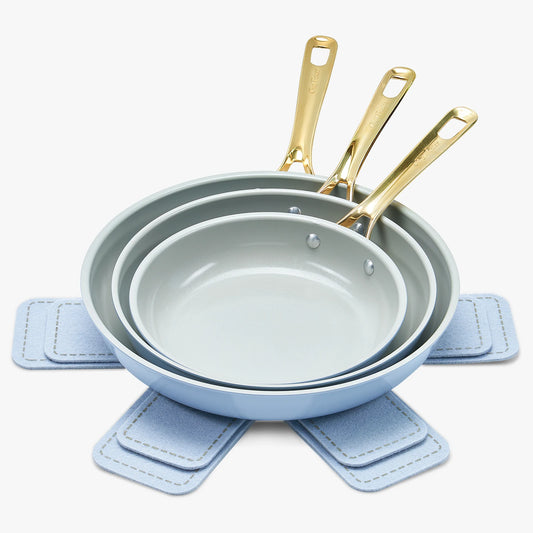 Chef Power 3-Piece Ceramic Coating Frying Pan Set Blue Gray