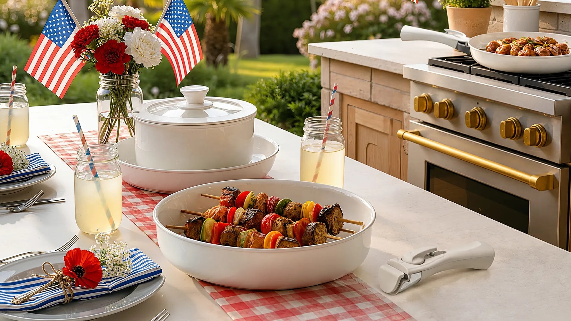 Chef Power Happy Independence Day Nonstick Ceramic Detachable Handle Cookware Set Banner