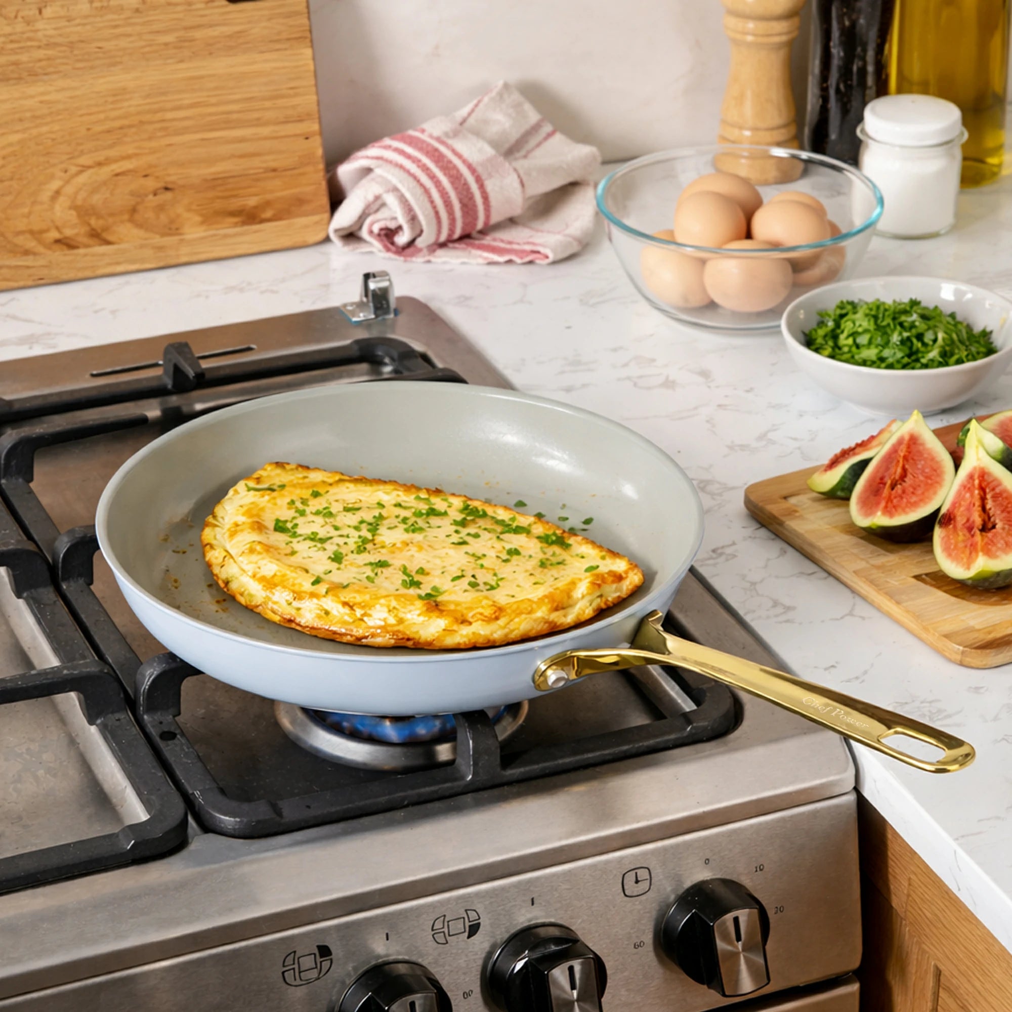 Chef Power Light Blue Frying Pan Compatible with All Stoves
