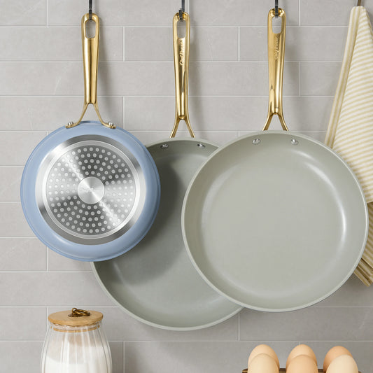 Chef Power Nonstick 3-Piece Frying Pan Set Blue Gray