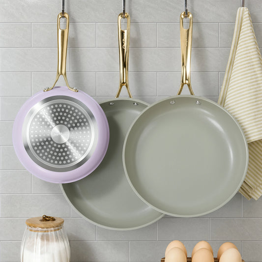 Chef Power Nonstick 3-Piece Frying Pan Set Light Purple