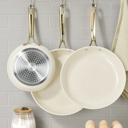 Chef Power Nonstick 3-Piece Frying Pan Set White
