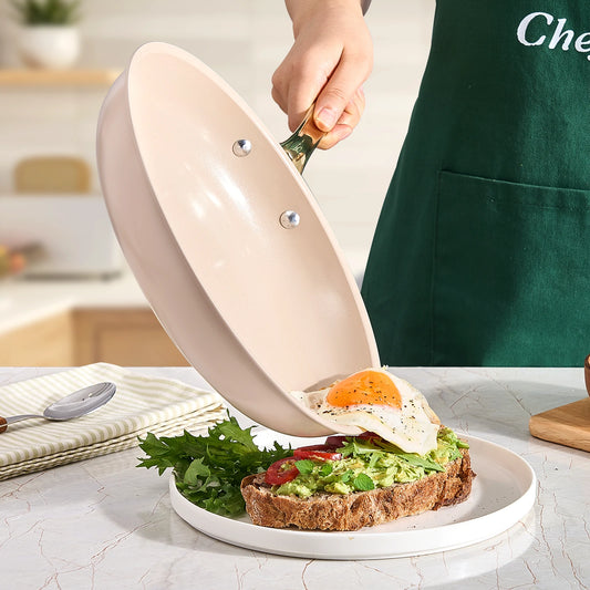 Chef Power Nontick Ceramic Frying Pan Taupe