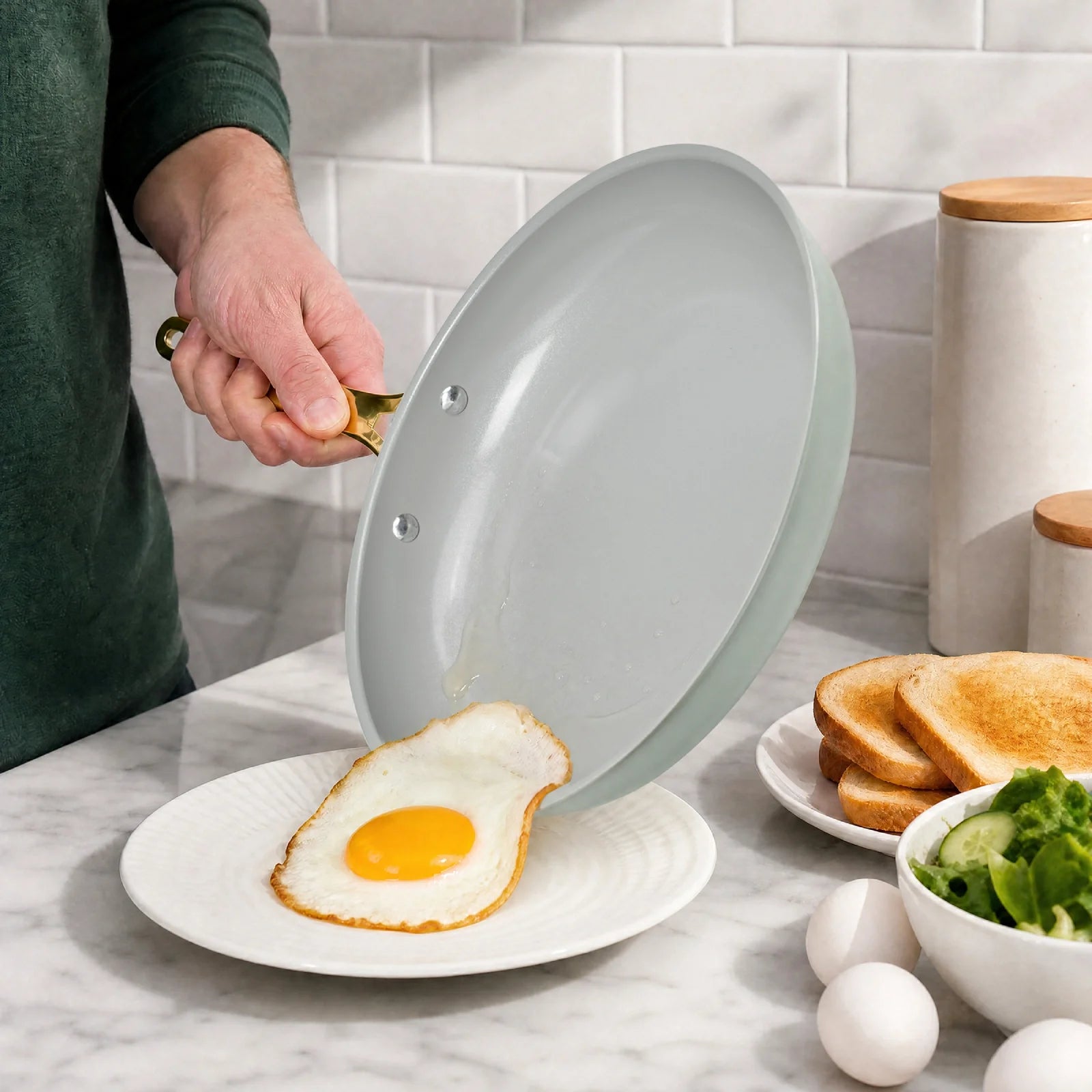 Chef Power Nonstick Ceramic Sage Green Frying Pan