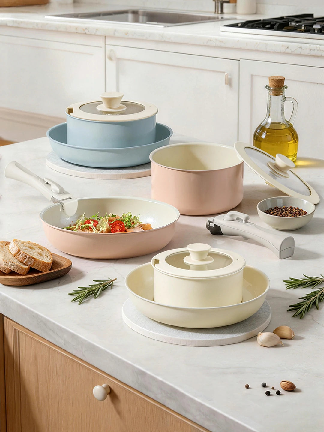 Chef Power Nontoxic Ceramic Detachable Handle Cookware Set Banner