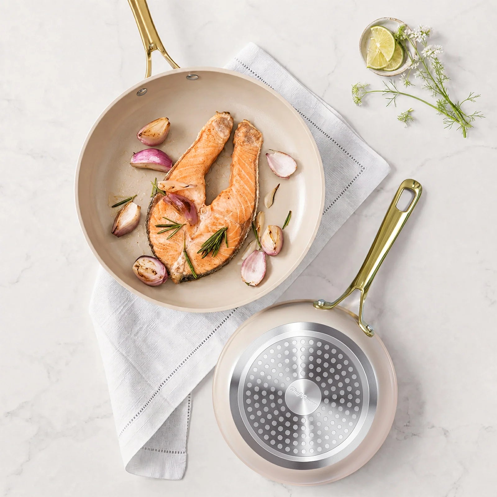 Chef Power Nonstick Frying Pans Taupe