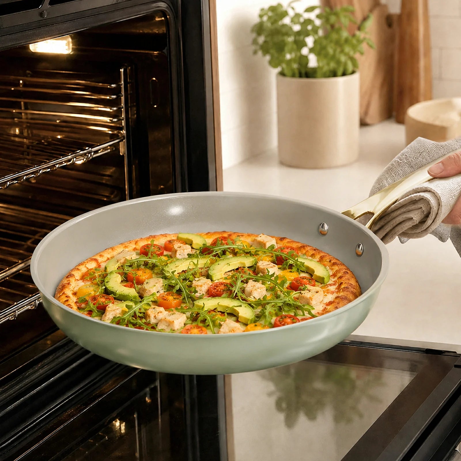 Chef Power Sage Green Cookware Oven Safe Smooth Nonstick