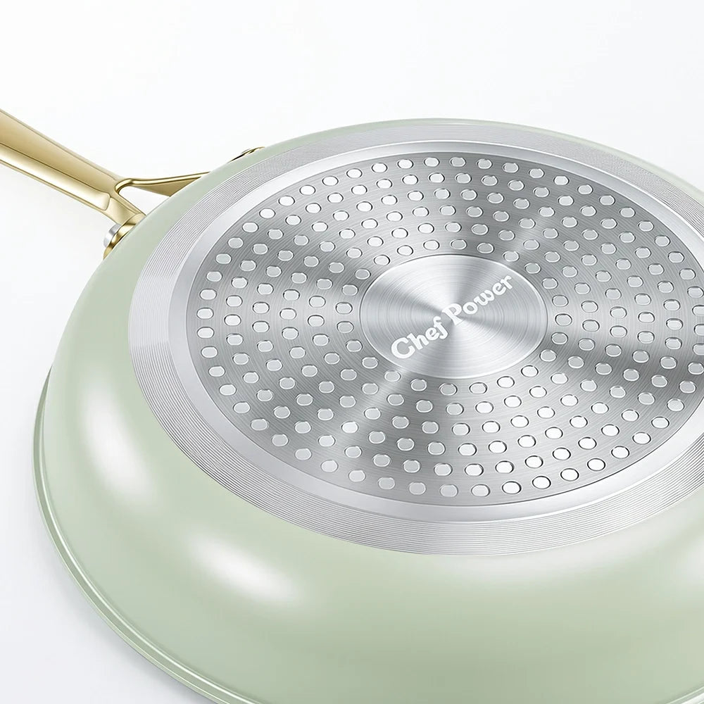 Chef Power Sage Green Cookware Stainless Steel Base