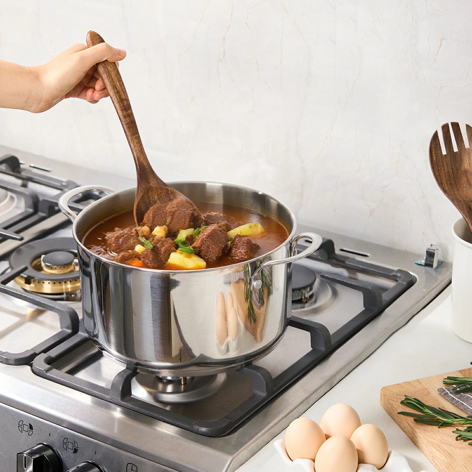 chef power stainless steel stock pot dutch oven