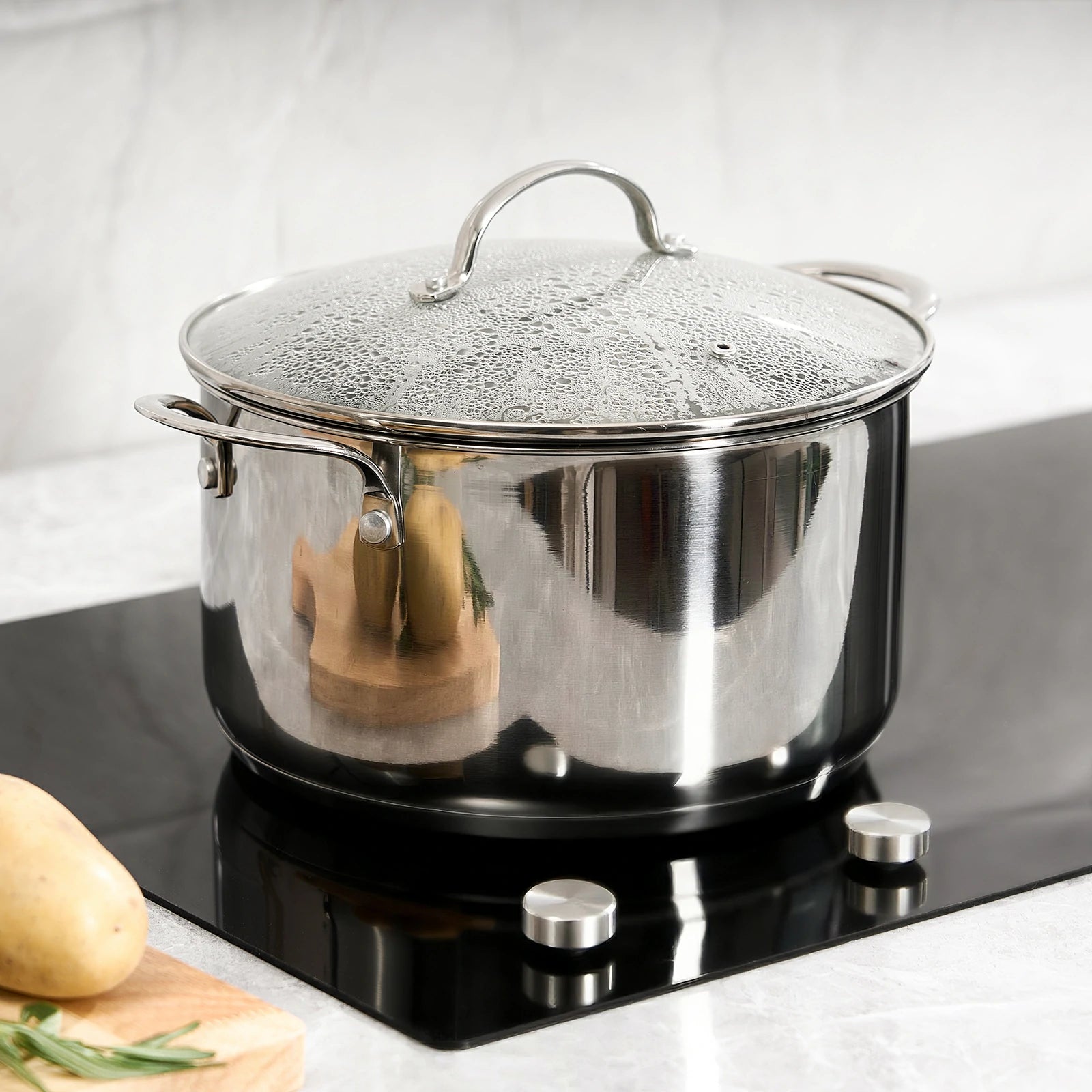 chef power stainless steel stock pot dutch oven for induction stove