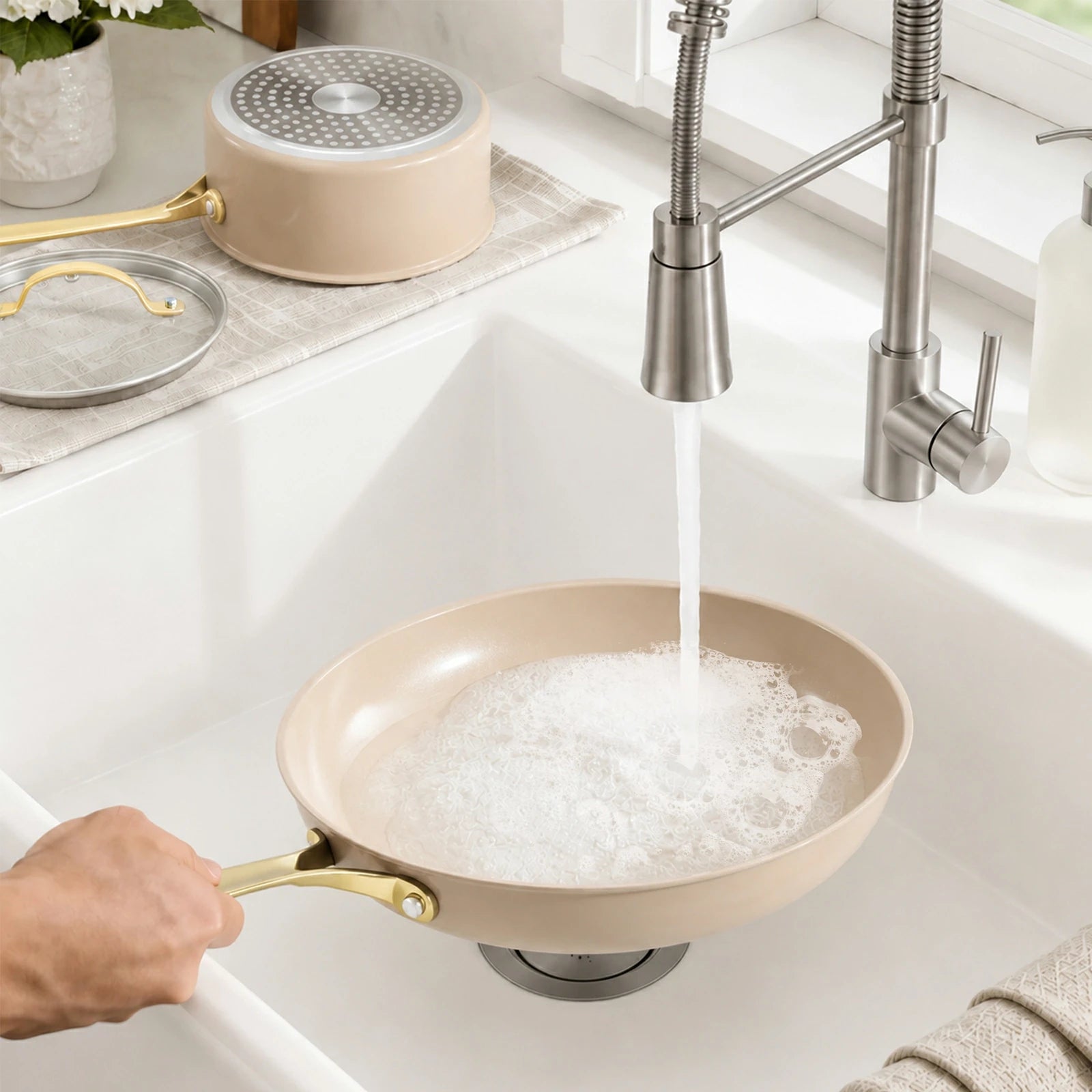 Chef Power Taupe Ceramic Cookware Easy to Clean