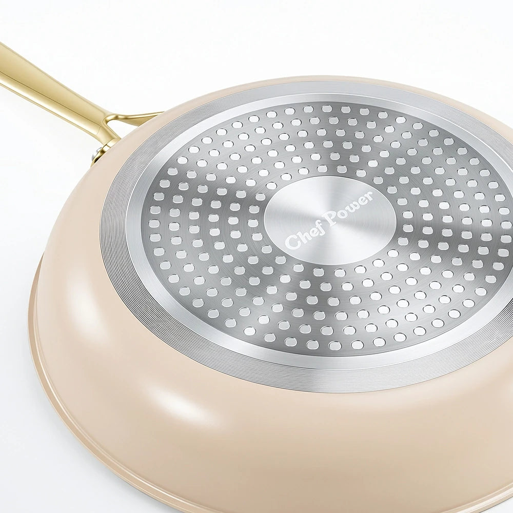 Chef Power Taupe Cookware Stainless Steel Base