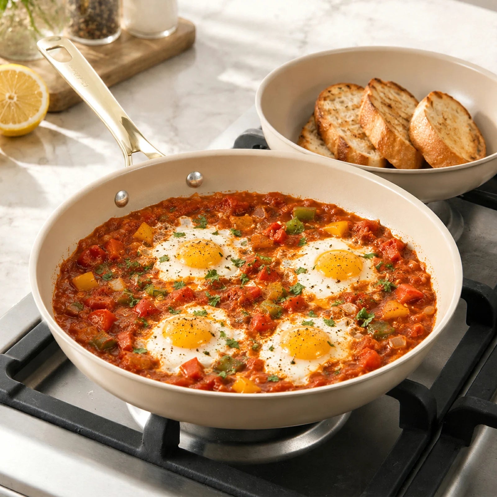 Chef Power Taupe Cookware Suitable for Gas Cooktop