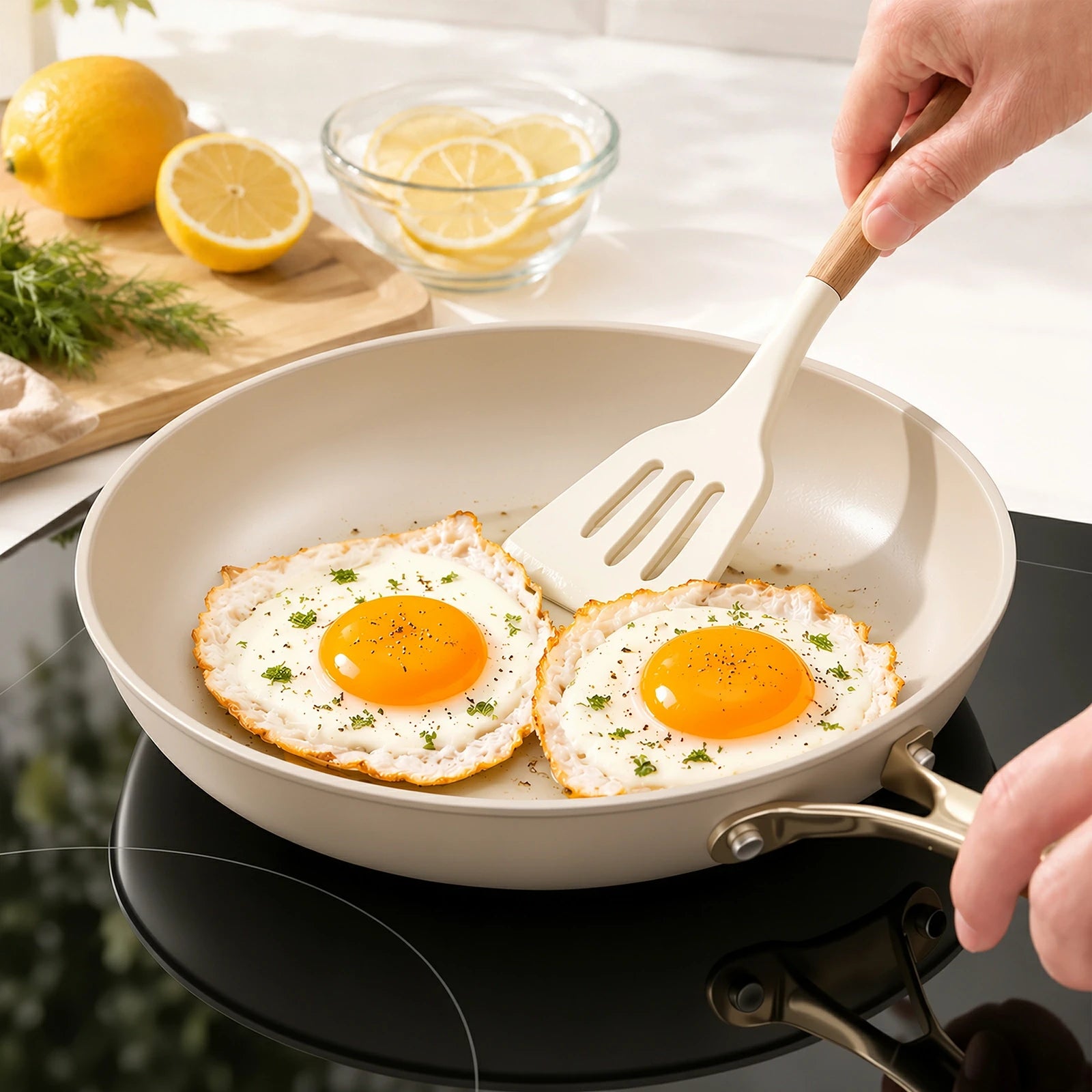 Chef Power Taupe Frying Pan Nontick Suitable for Induction Cooktop