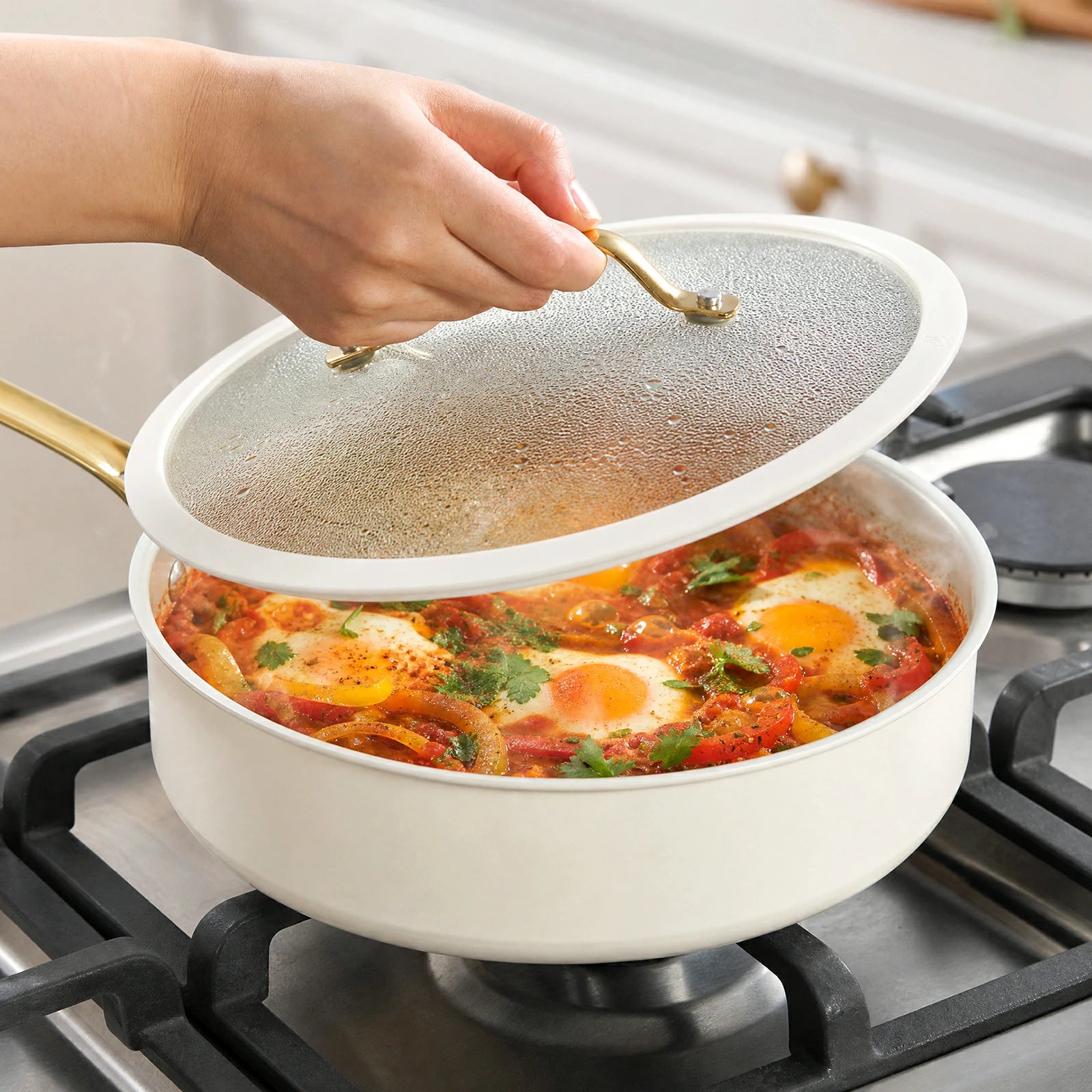 Chef Power White 3QT Saute Pan Works on Gas