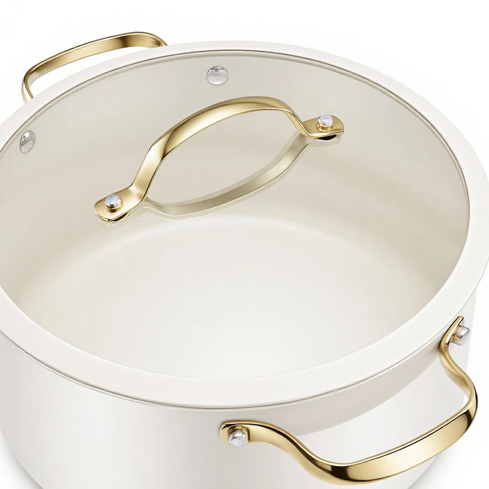Chef Power White 5.5QT Stockpot whit Lid Detail