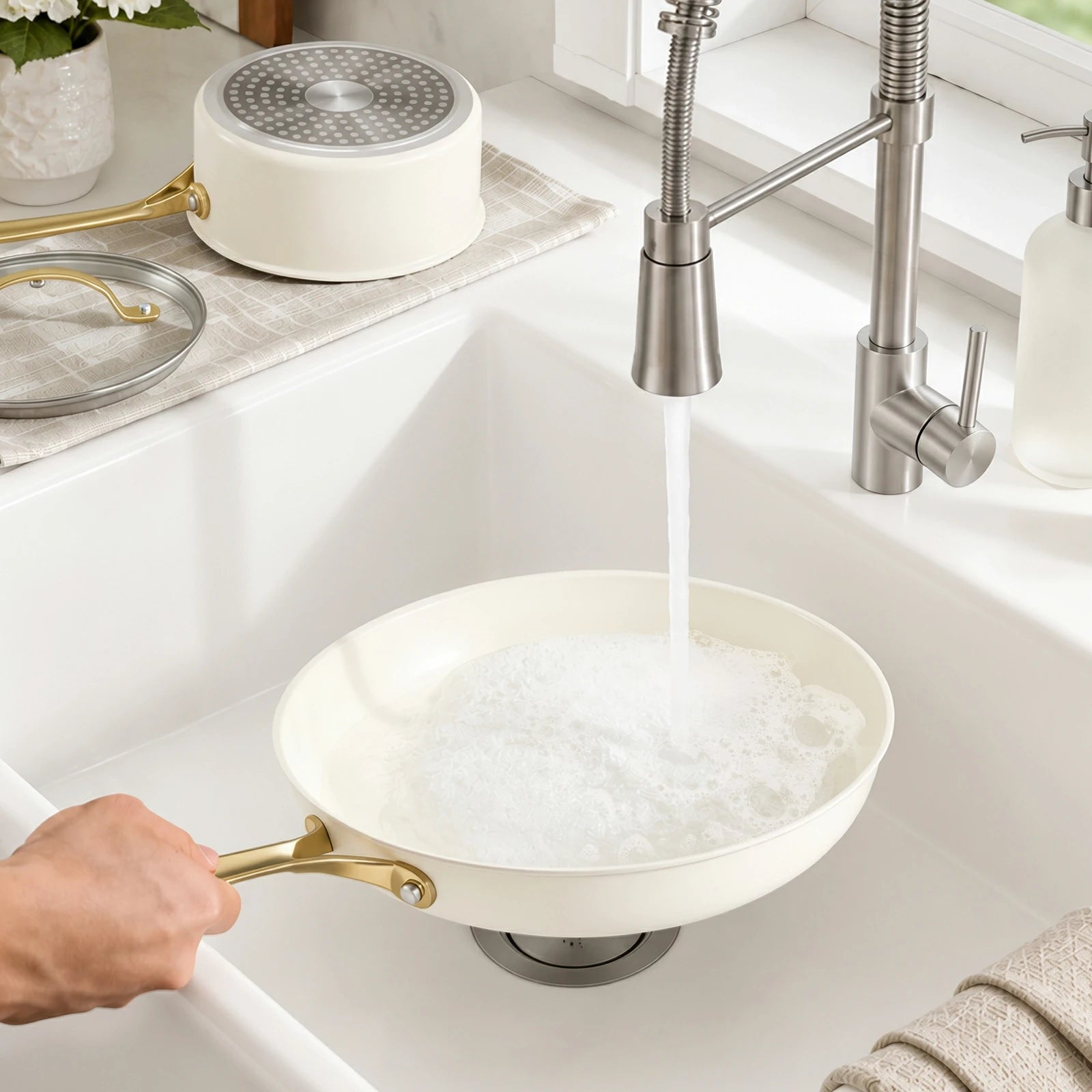 Chef Power White Ceramic Cookware Easy to Clean
