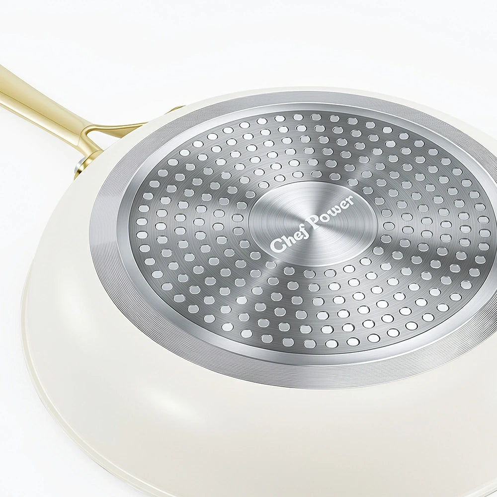 Chef Power White Cookware Stainless Steel Base