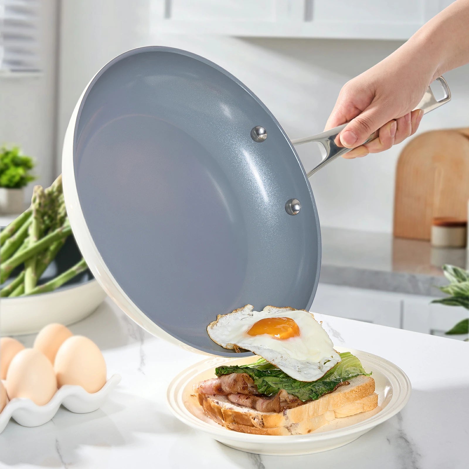 Chef Power Lunaray ceramic nonstick cookware set healthy nonstick