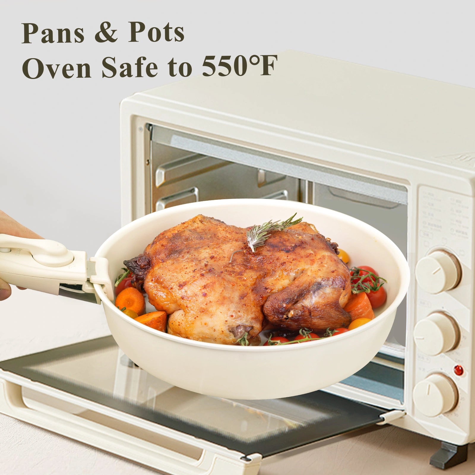 Ceramic Pans and Pots Oven Safe to 550°F
