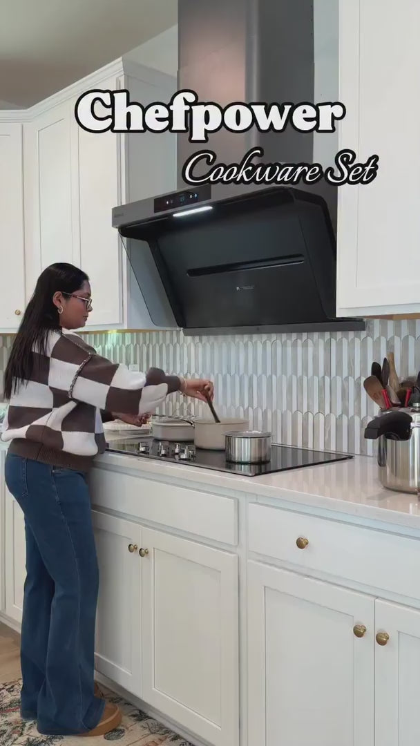 Influencer review of PFAS-free ceramic cookware set valentine's day